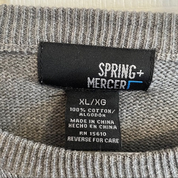 Men’s Gray Cotton Sweater - Picture 2 of 5